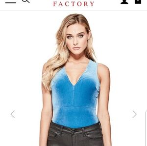 GUESS Velvet Blue Bodysuit